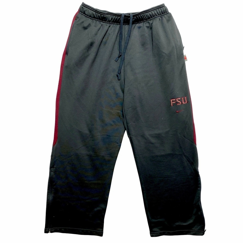 FSU Seminoles Running Pants Mens Size 2XL Gray Red Athletic Wide Leg